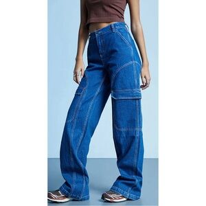 PacSun Dark Blue High Waisted Baggy Skate Pants 90 Style Pants Women’s Size 26